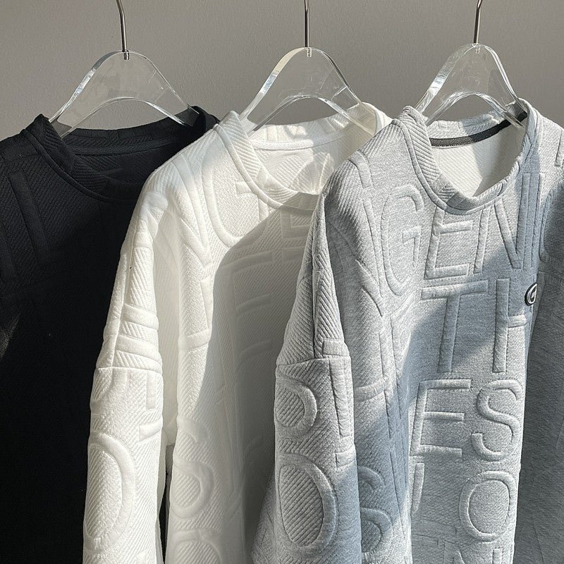 Summer Three-dimensional Letter Men's Short Sleeve Retro Loose